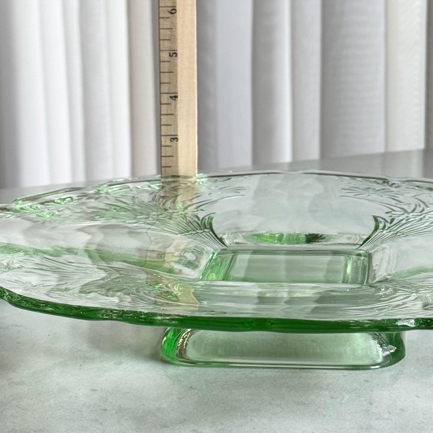 Vintage Indiana Glass Green 13 Inch Footed Cake Plate (#371)  - 3 Available