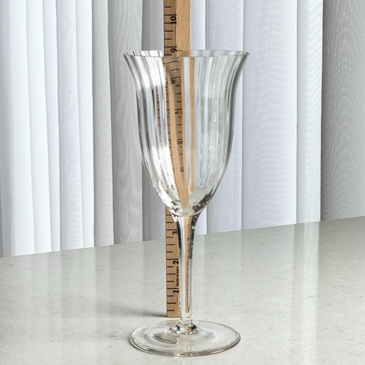 Vintage Crystal Ribbed Glasses - Set of 10 Large Goblets
