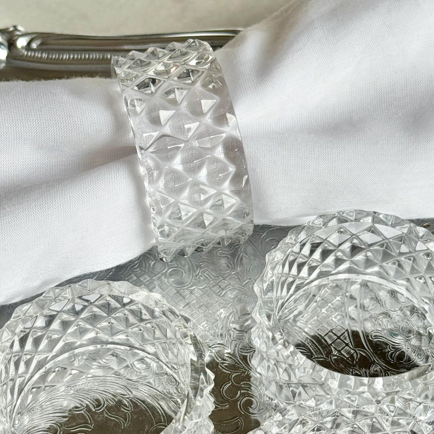 Vintage Fostoria Heritage Napkin Rings (circa 1979 - 1982) - Set of 12