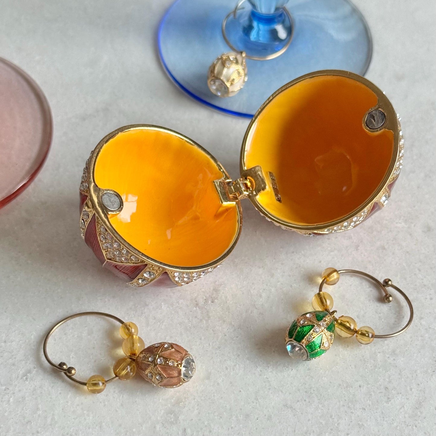 Vintage Fitz & Floyd Egg Drink Charms