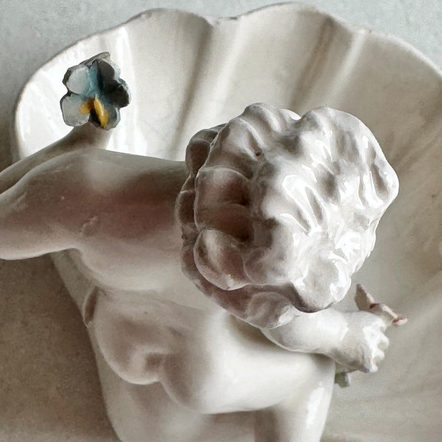 Vintage Cherub in a Shell Trinket Dish