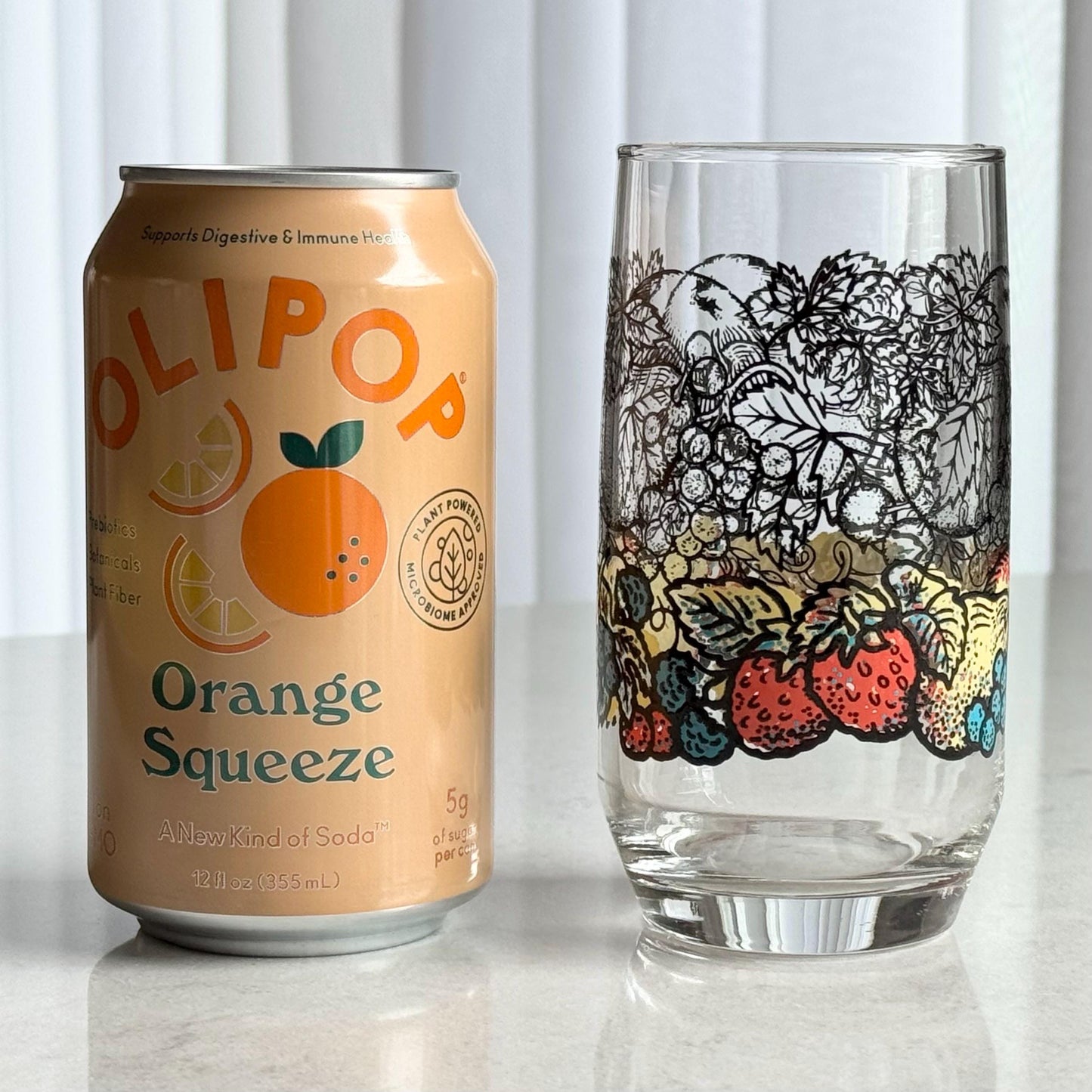 Vintage Fruit Motif Tumblers - Set of 6
