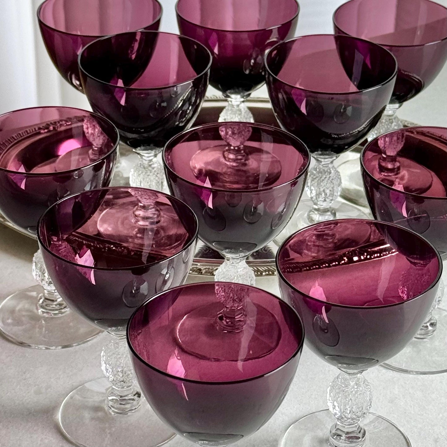 Vintage Cambridge Aurora Amethyst Purple Glasses