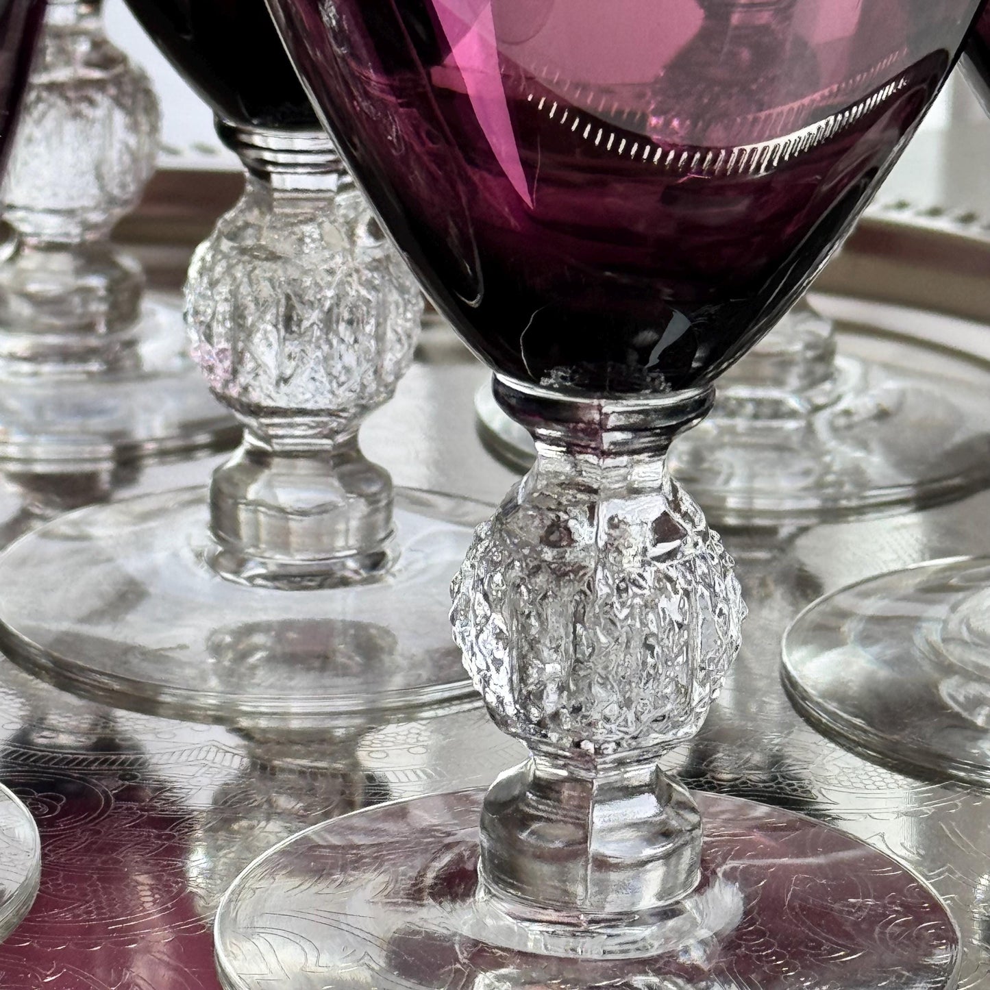 Vintage Cambridge Aurora Amethyst Purple Glasses - 14 Available