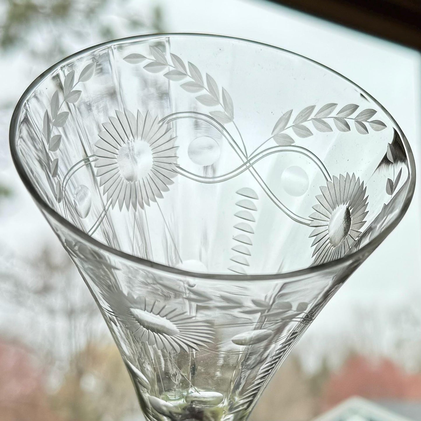 Vintage Etched Glasses - Set of 4 (#4009)