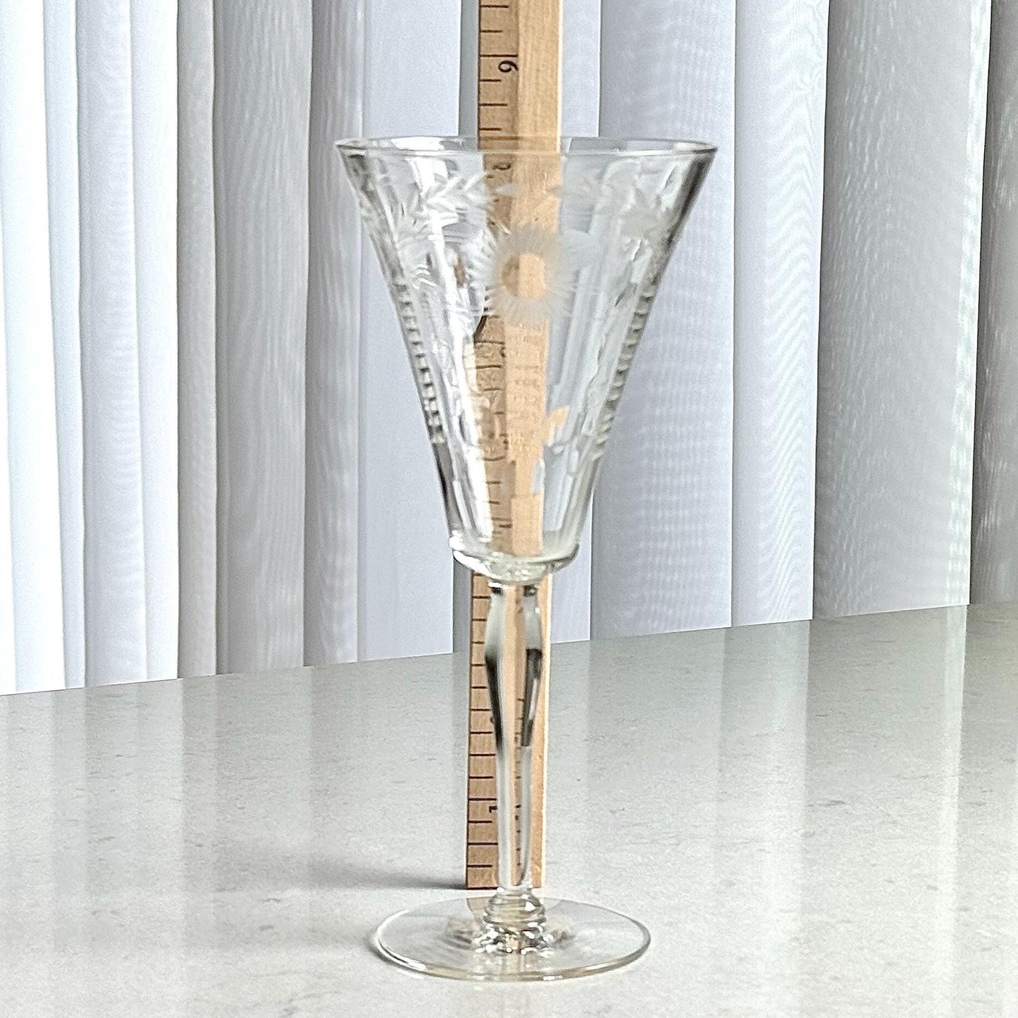 Vintage Etched Glasses - Set of 4 (#4009)