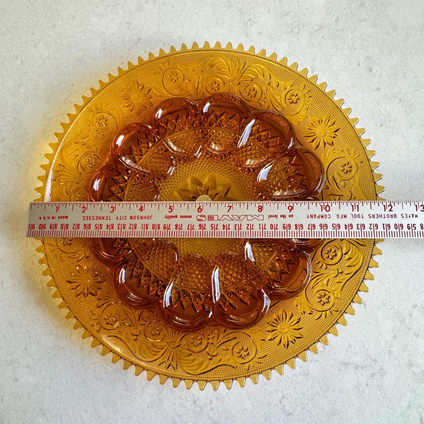 Vintage Indiana Glass Tiara Exclusive Amber Egg Plates - 3 Available