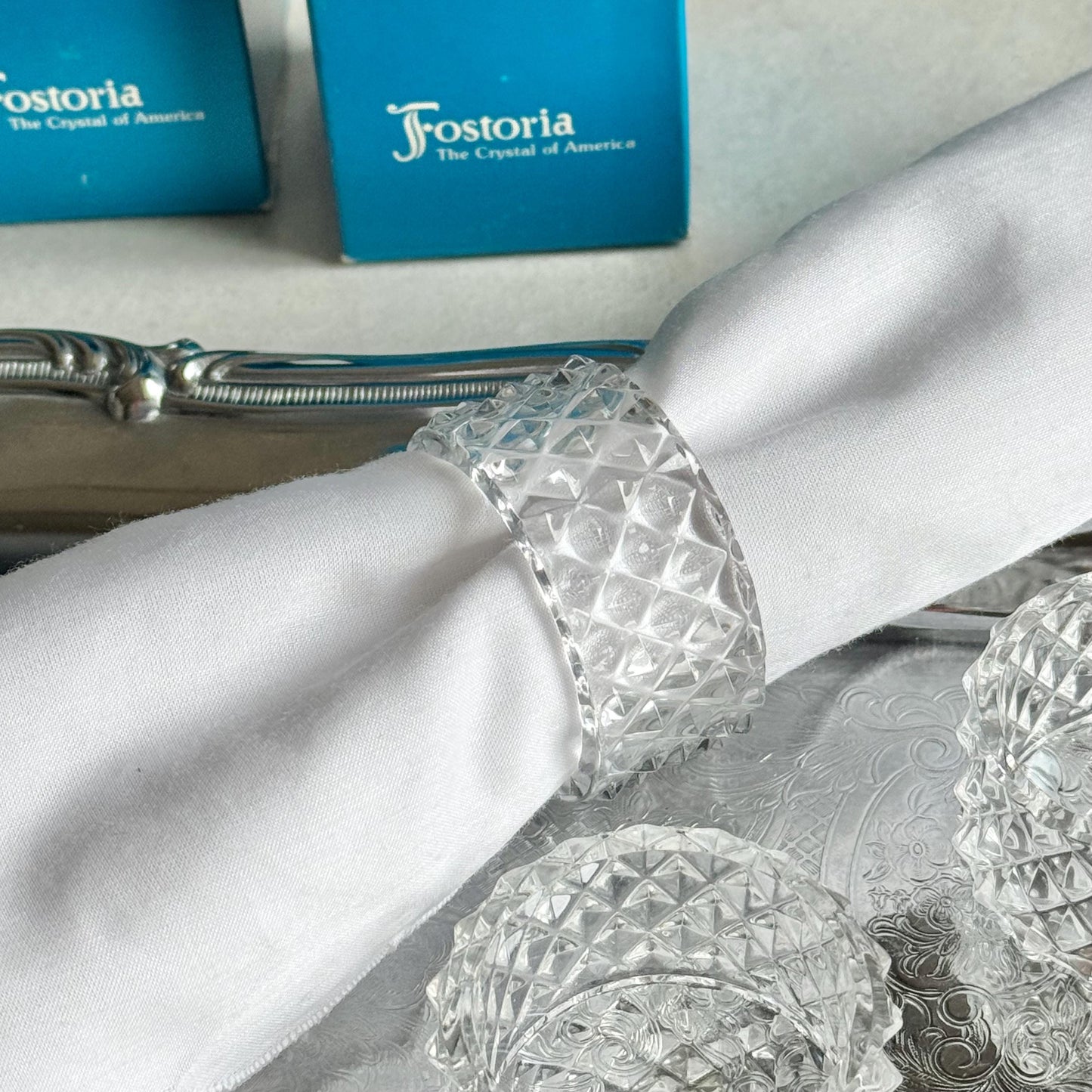 Vintage Fostoria Heritage Napkin Rings (circa 1979 - 1982) - Set of 12