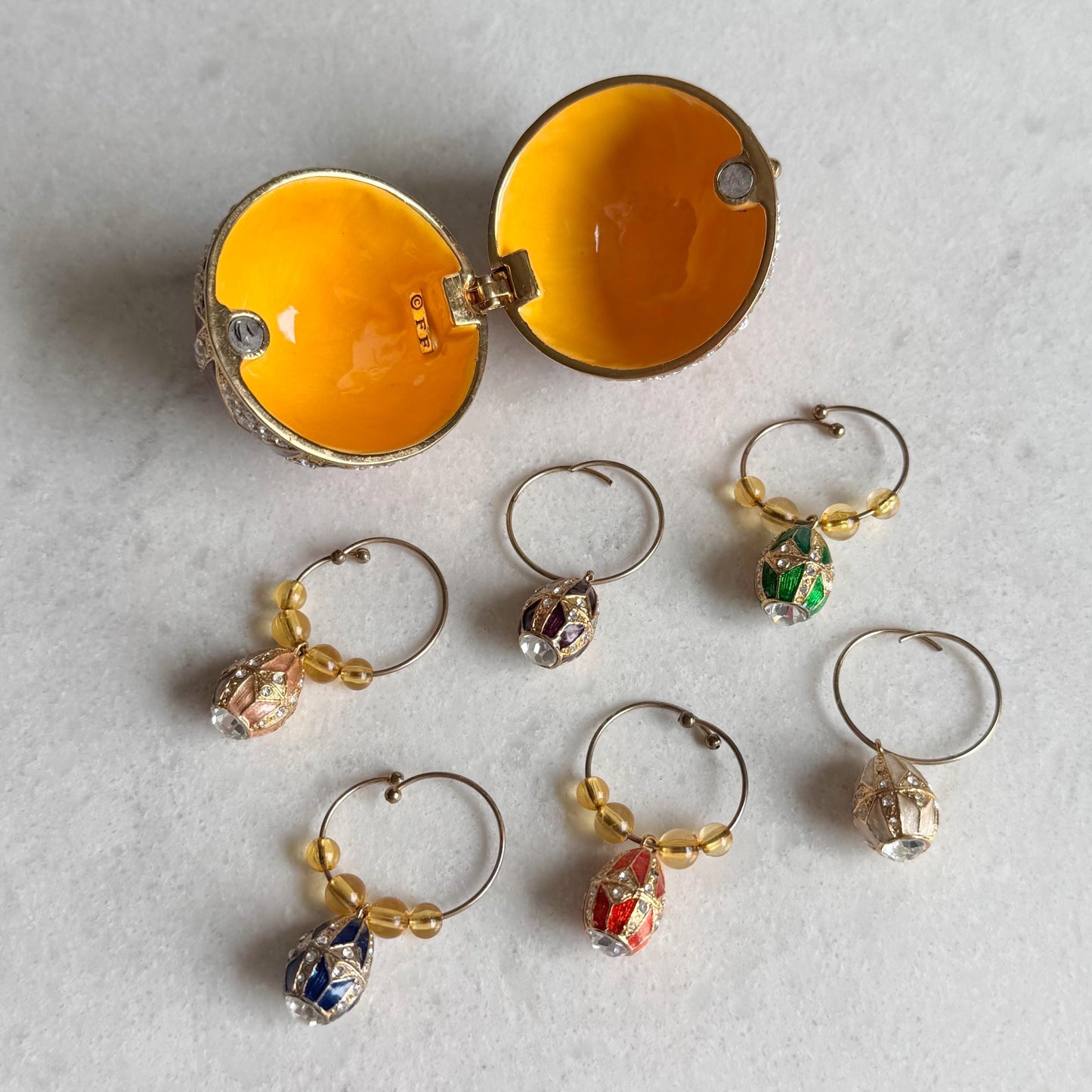 Vintage Fitz & Floyd Egg Drink Charms