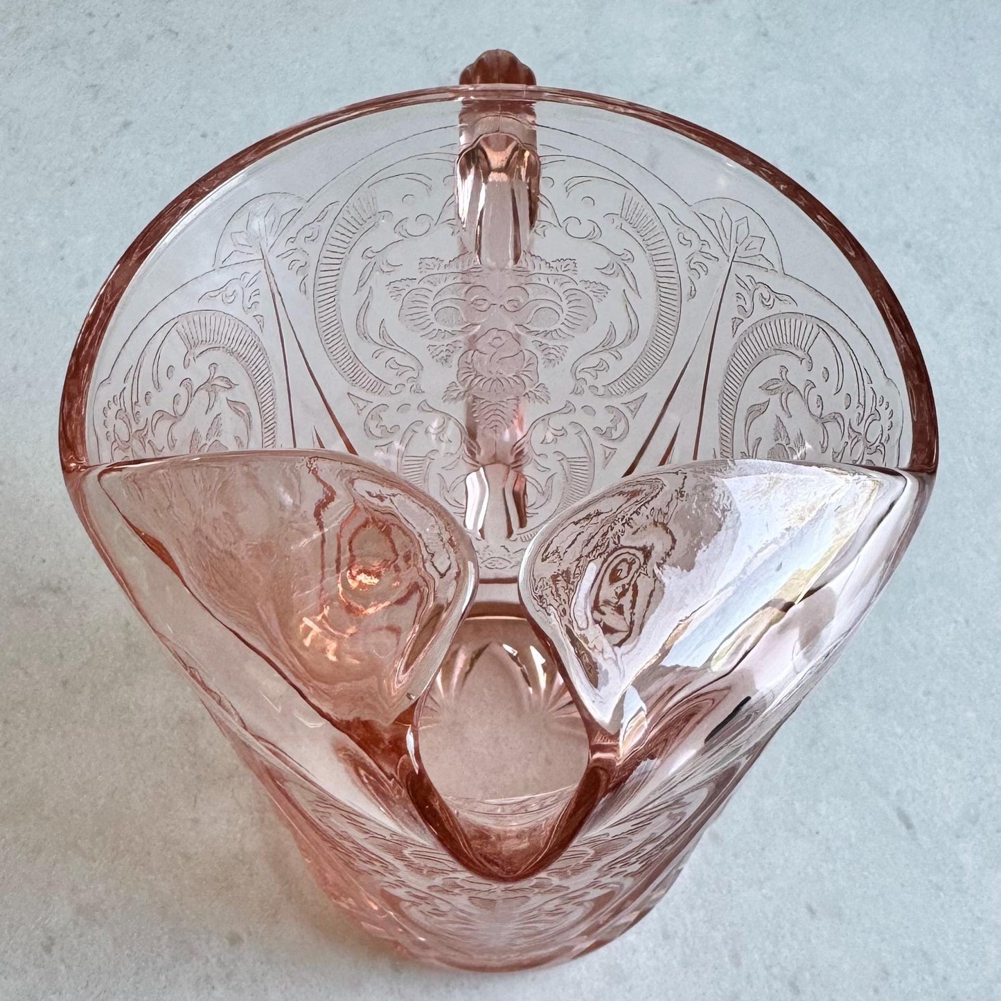 Vintage Hazel Atlas Pink Royal Lace Pitcher (circa 1934 - 1941)