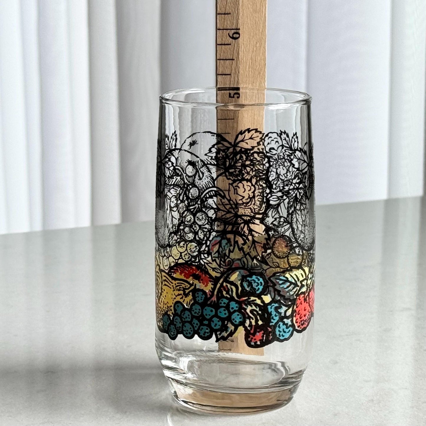 Vintage Fruit Motif Tumblers - Set of 6