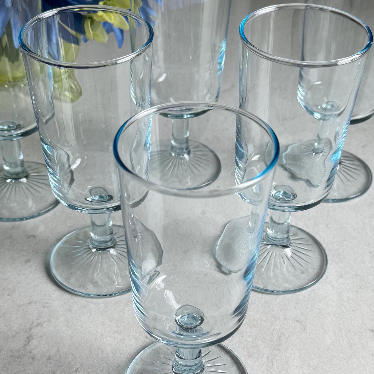 Vintage Duz Star Sapphire Glasses - Set of 6