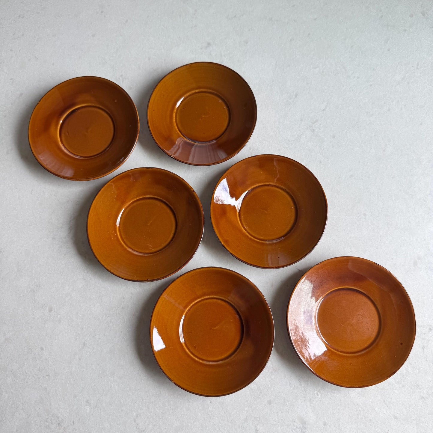 Vintage Retro Cup and Saucer Set with Caddy
