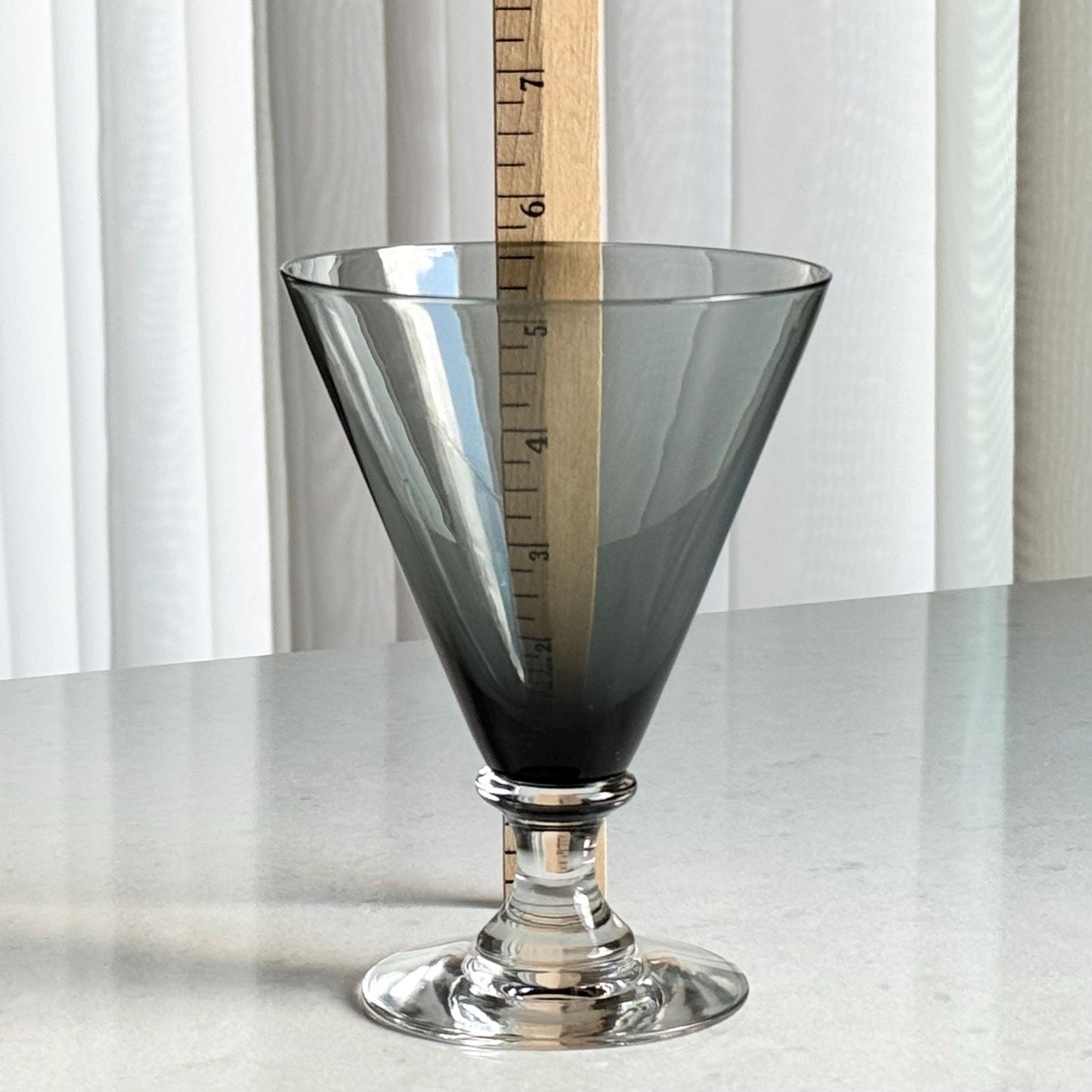 Vintage Seneca Charcoal Gray Glasses (Stem #1605) - Set of 10