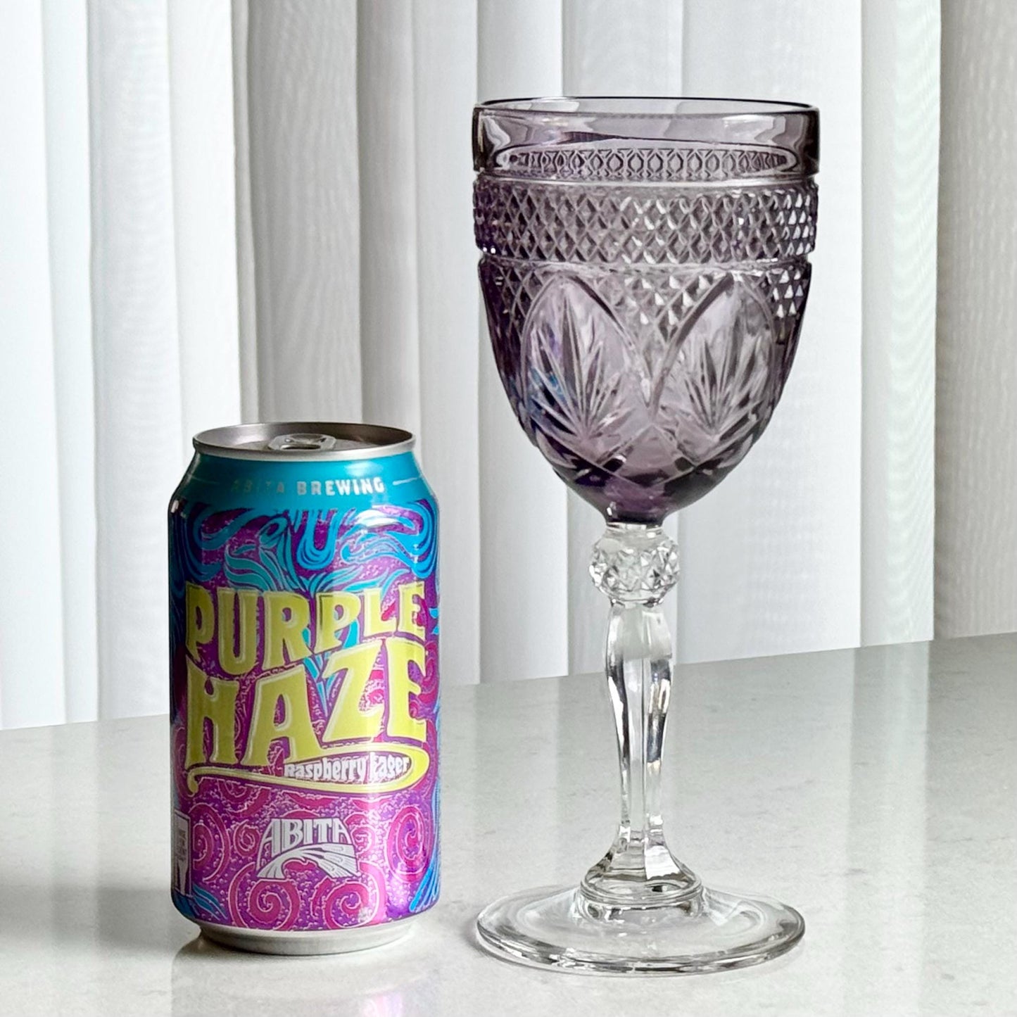 Vintage Cristal D’Arques-Durand Antique Pattern Amethyst Purple Glasses - Set of 7