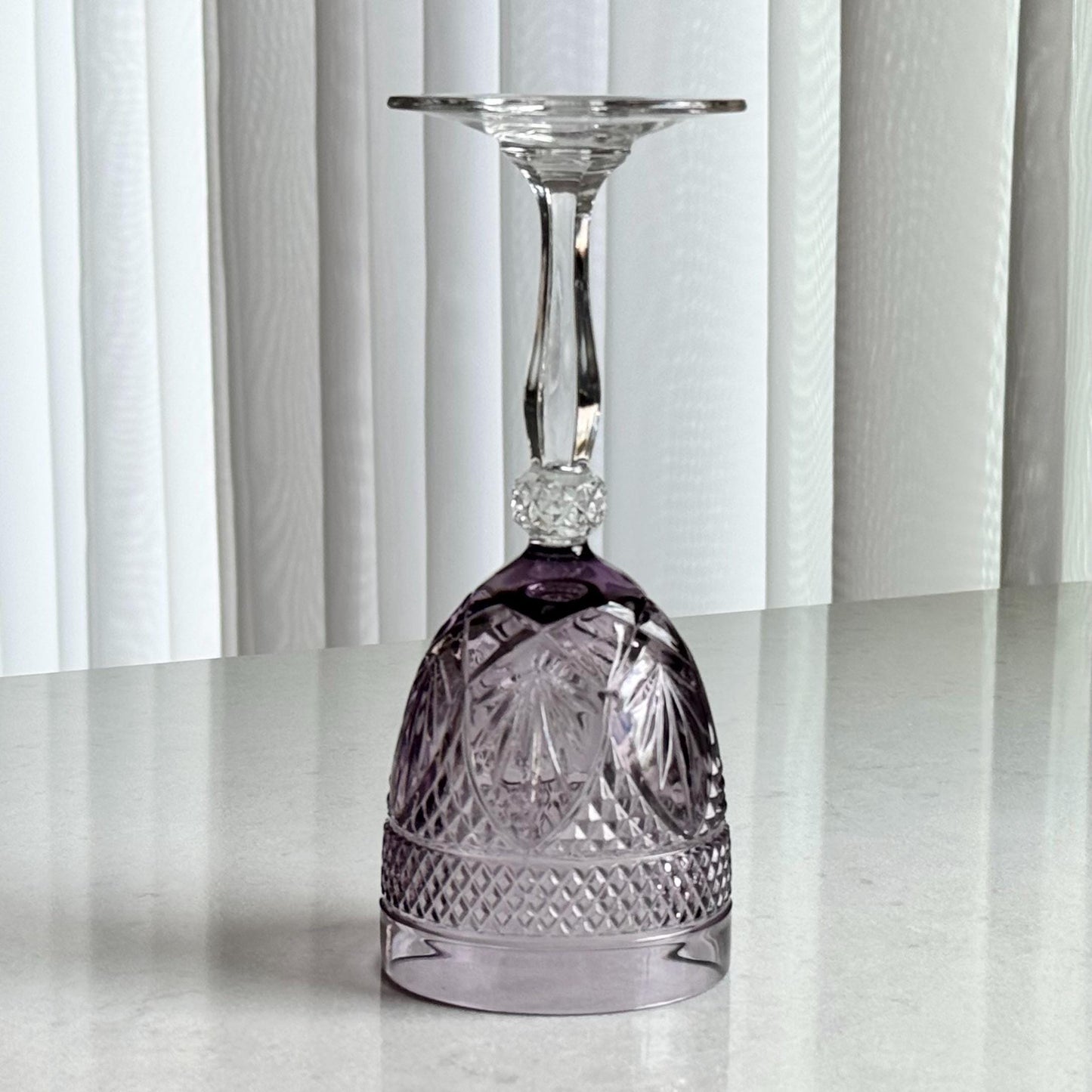 Vintage Cristal D’Arques-Durand Antique Pattern Amethyst Purple Glasses - Set of 7