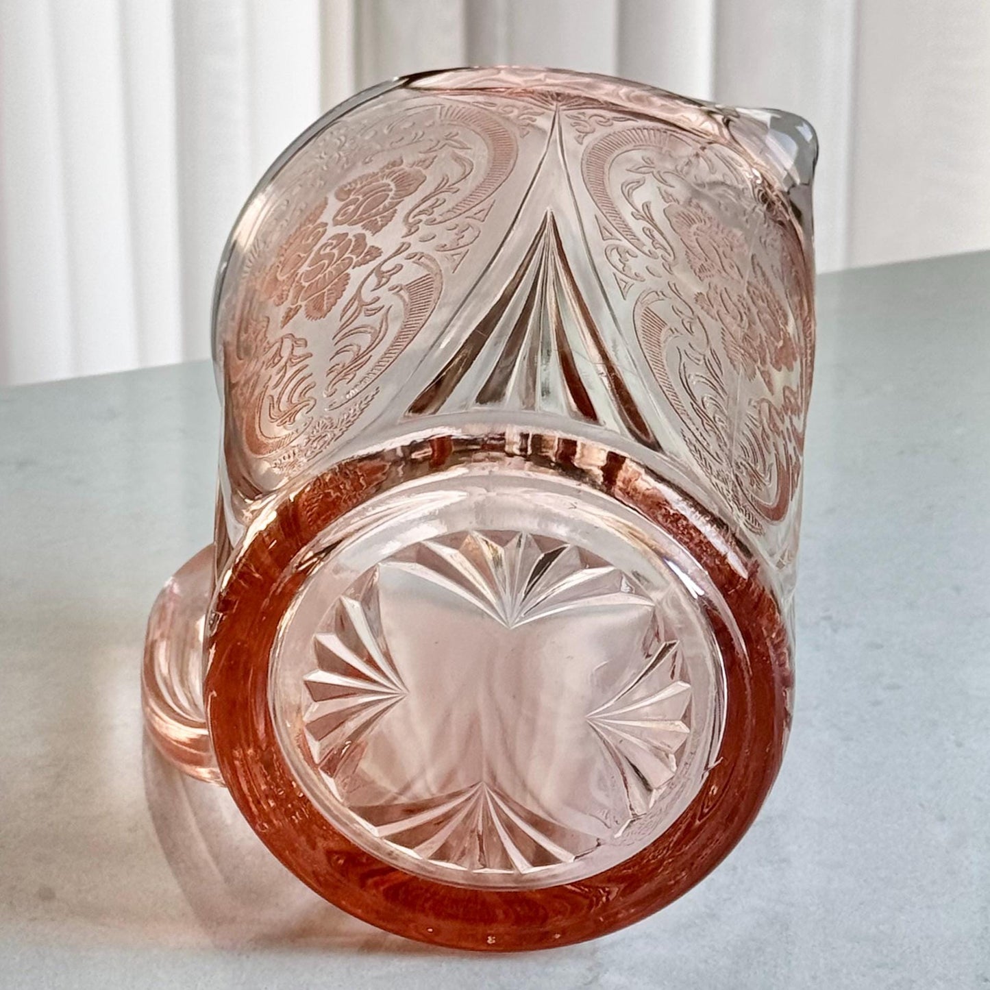 Vintage Hazel Atlas Pink Royal Lace Pitcher (circa 1934 - 1941)