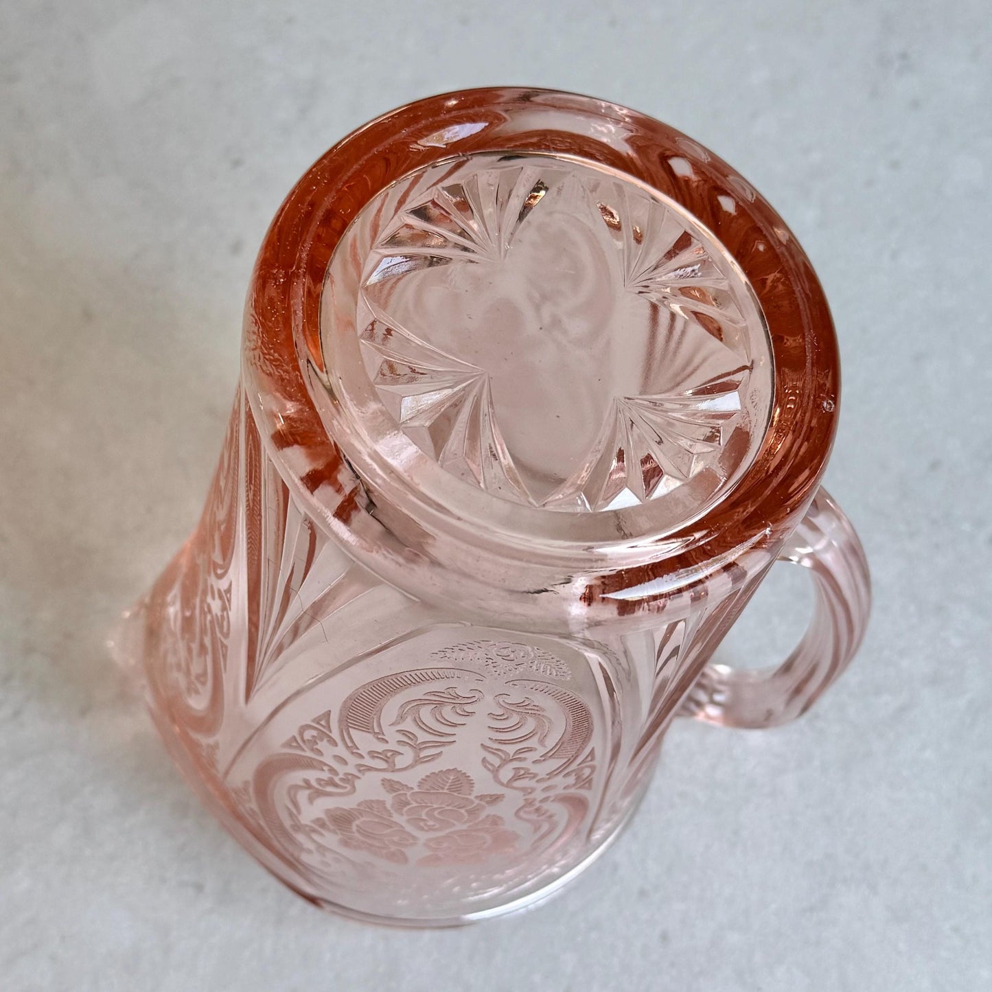 Vintage Hazel Atlas Pink Royal Lace Pitcher (circa 1934 - 1941)