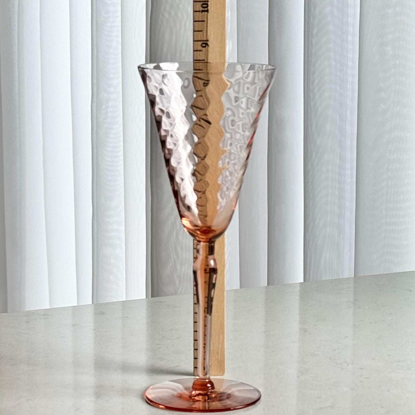 Vintage Pink Diamond Optic Glasses - Set of 6