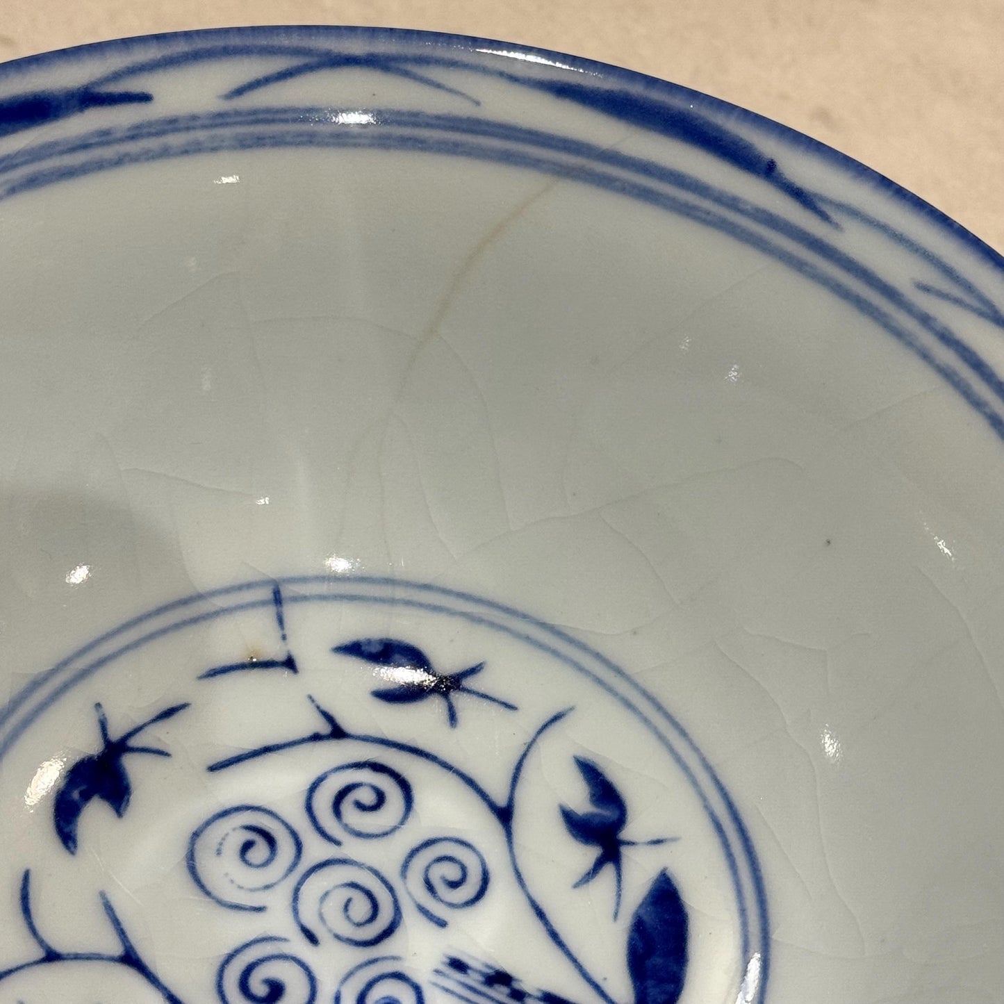 Vintage Blue and White Chinese Nesting Bowls - Set of 7