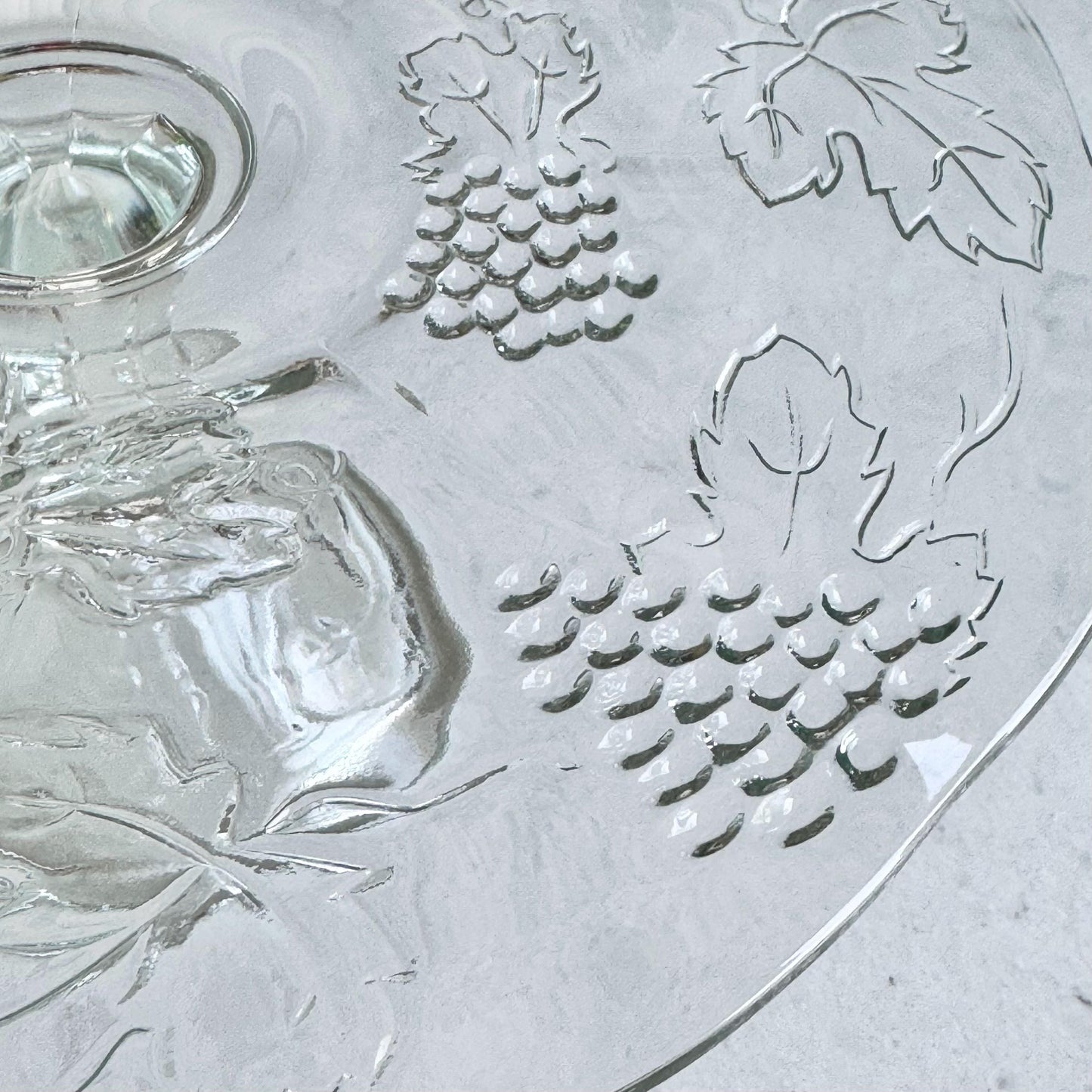 Vintage Colony Glass Harvest Grape Cake Stand