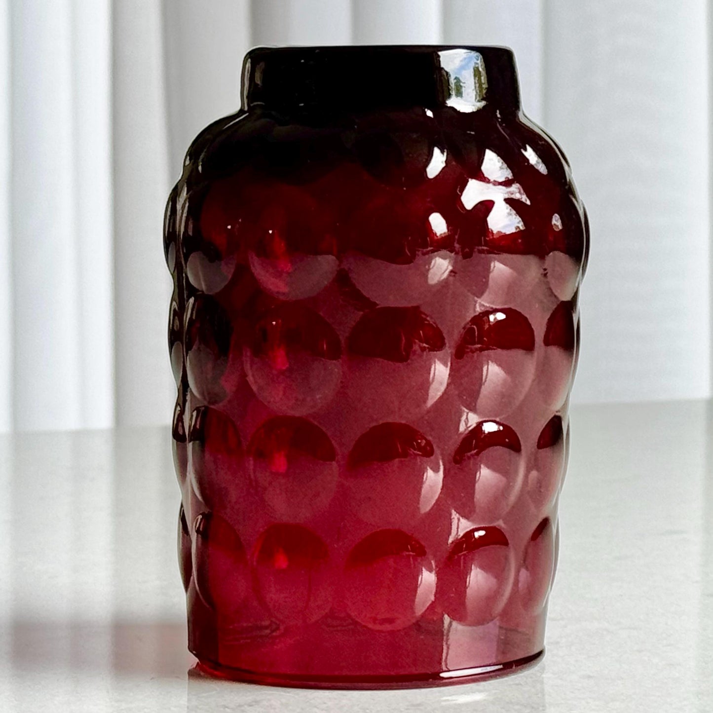 Vintage Anchor Hocking Ruby Red 12 Ounce Bubble Tumbler Glasses - Set of 10