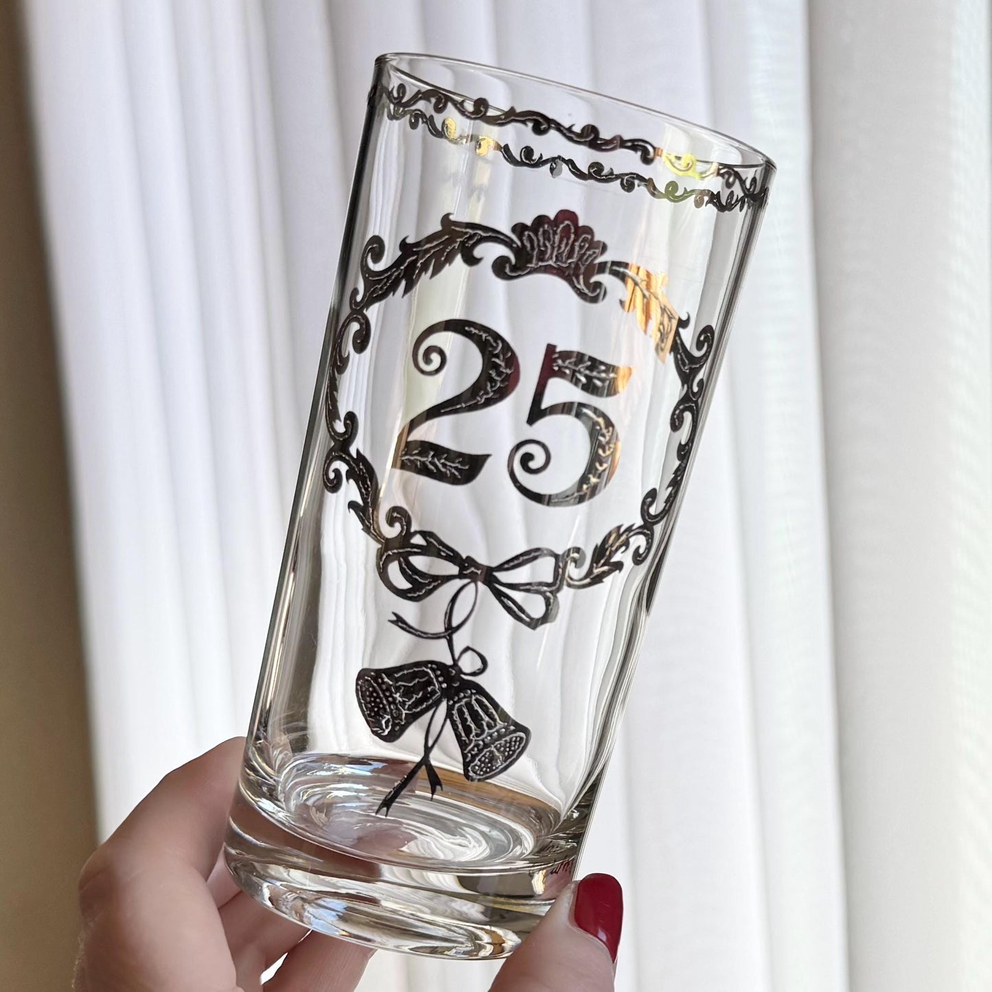 Vintage Culver 25th Silver Anniversary Highball Glasses - Set of 8