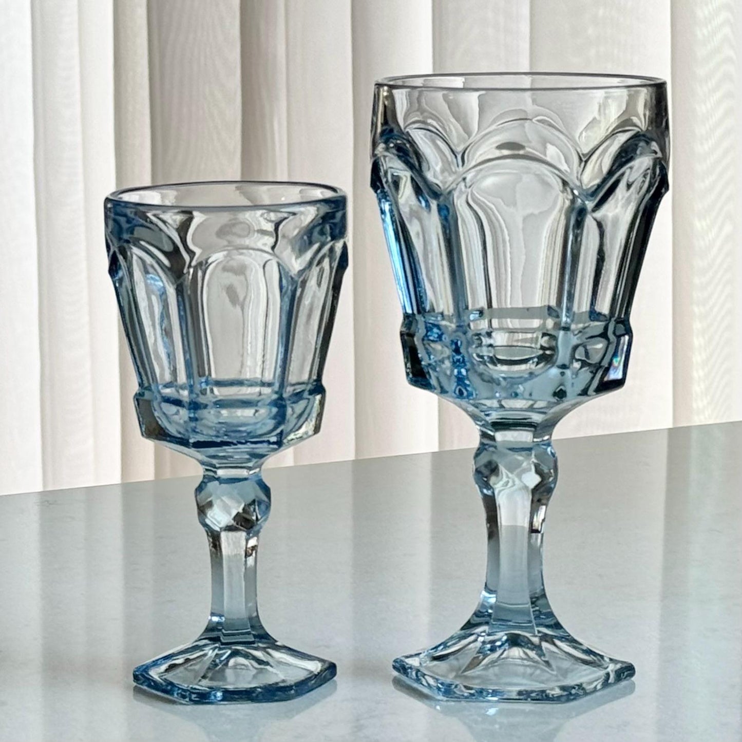 Vintage Fostoria Virginia Light Blue Glasses (circa 1980 - 1986) - Set of 4