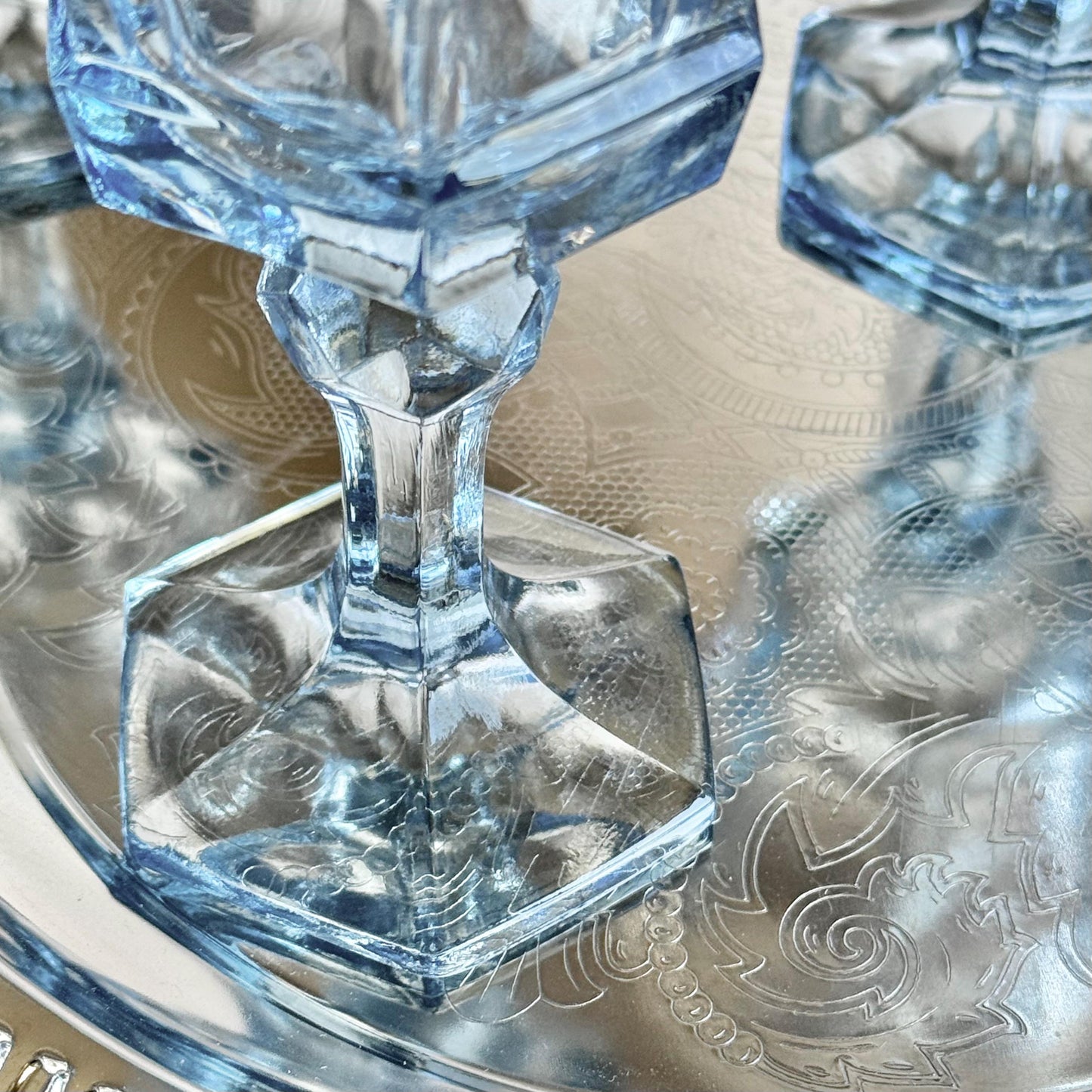 Vintage Fostoria Virginia Light Blue Glasses (circa 1980 - 1986) - Set of 6