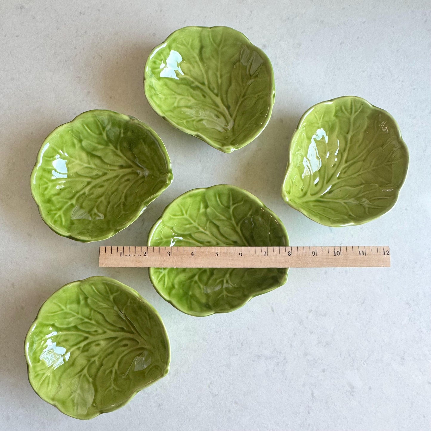 Vintage Holland Mold Cabbage Leaf Bowls - Set of 5