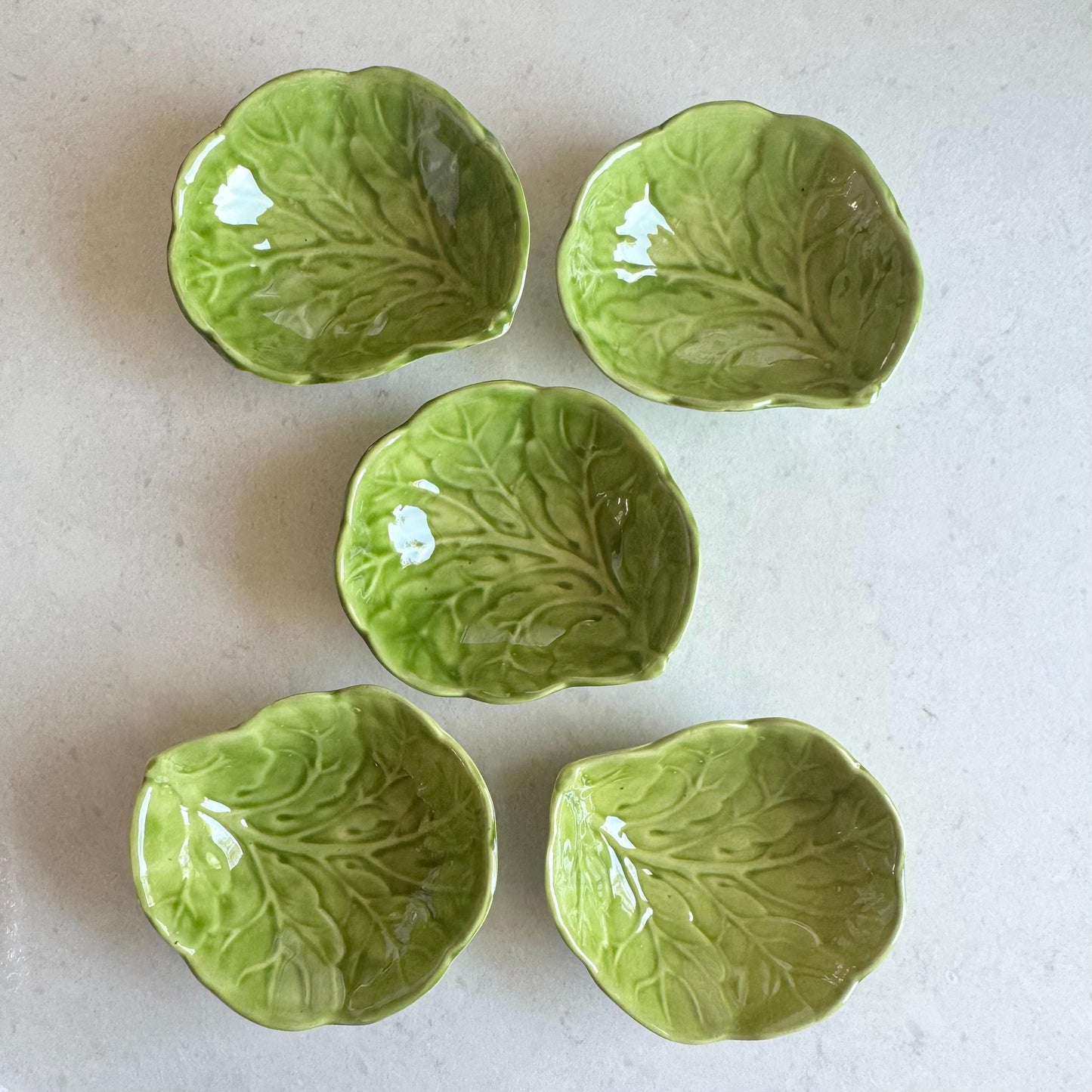 Vintage Holland Mold Cabbage Leaf Bowls - Set of 5
