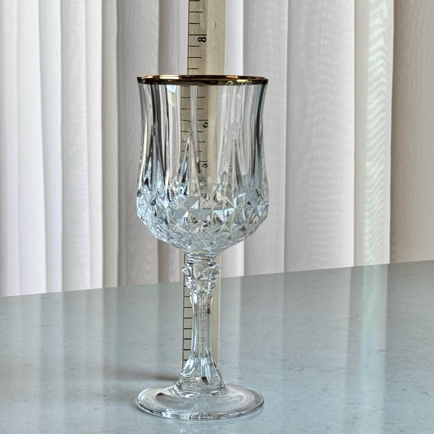 Vintage Cristal D’Arques-Durand Longchamp Glasses with Gold Rims - Set of 4