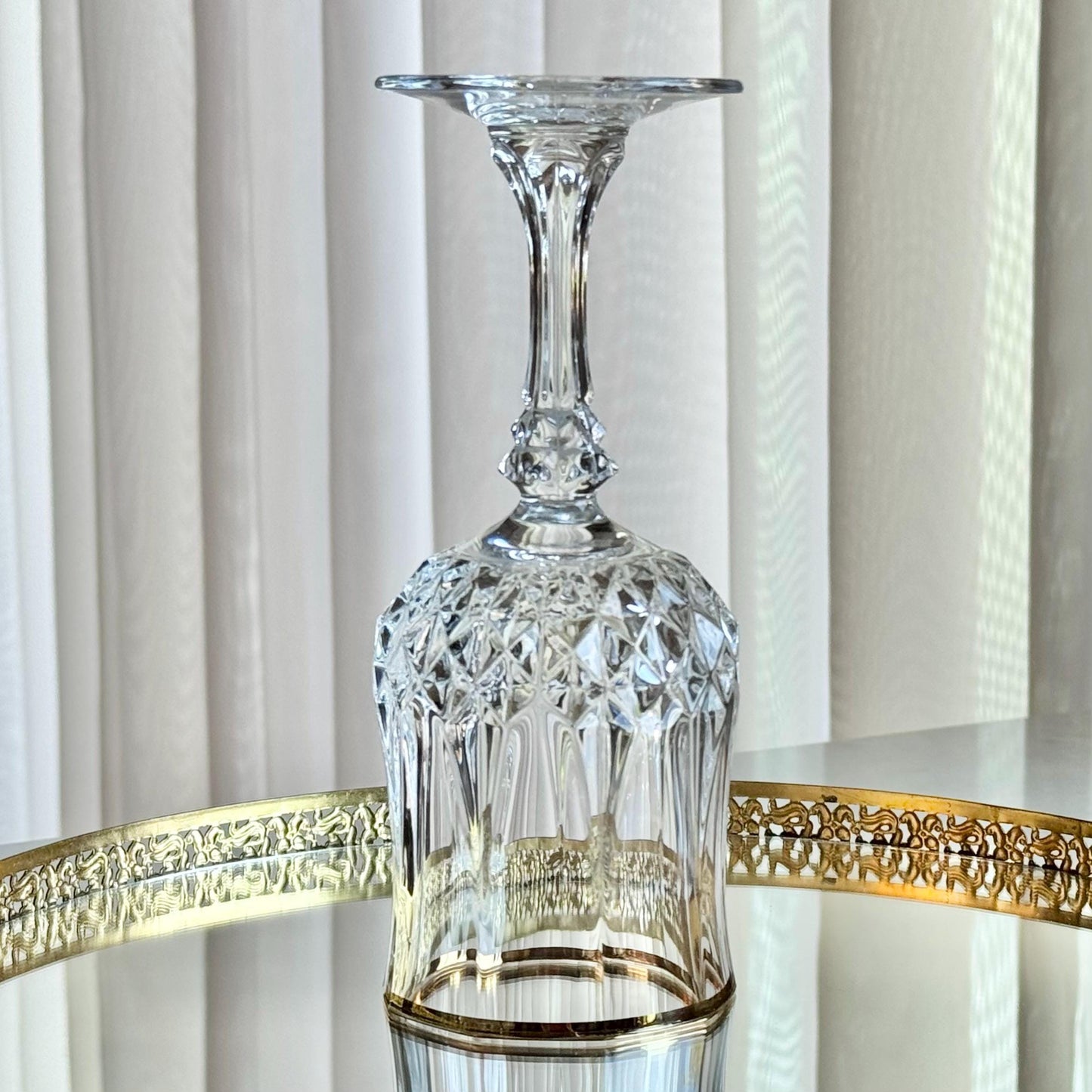 Vintage Cristal D’Arques-Durand Longchamp Glasses with Gold Rims - Set of 4