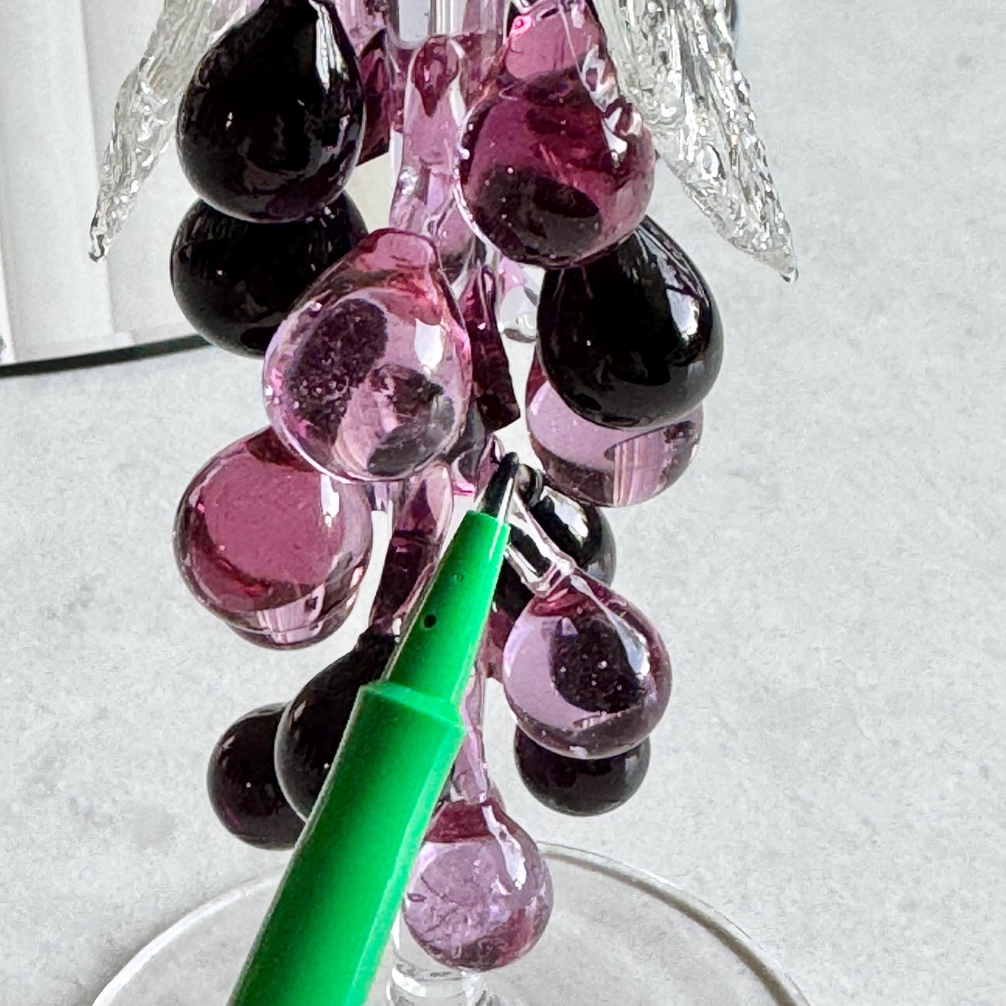 Vintage Murano Hand Blown Grape Stem Glasses - Set of 2