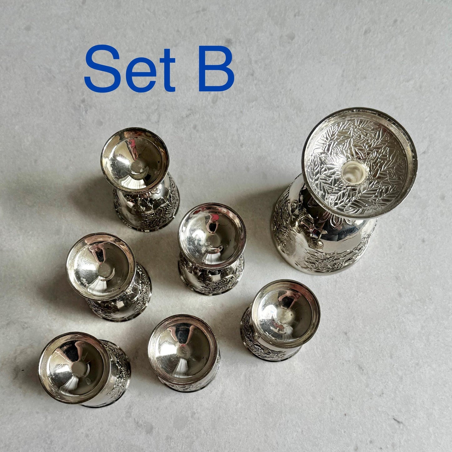 Vintage Kiddush Cups - Two 7-Piece Sets Available