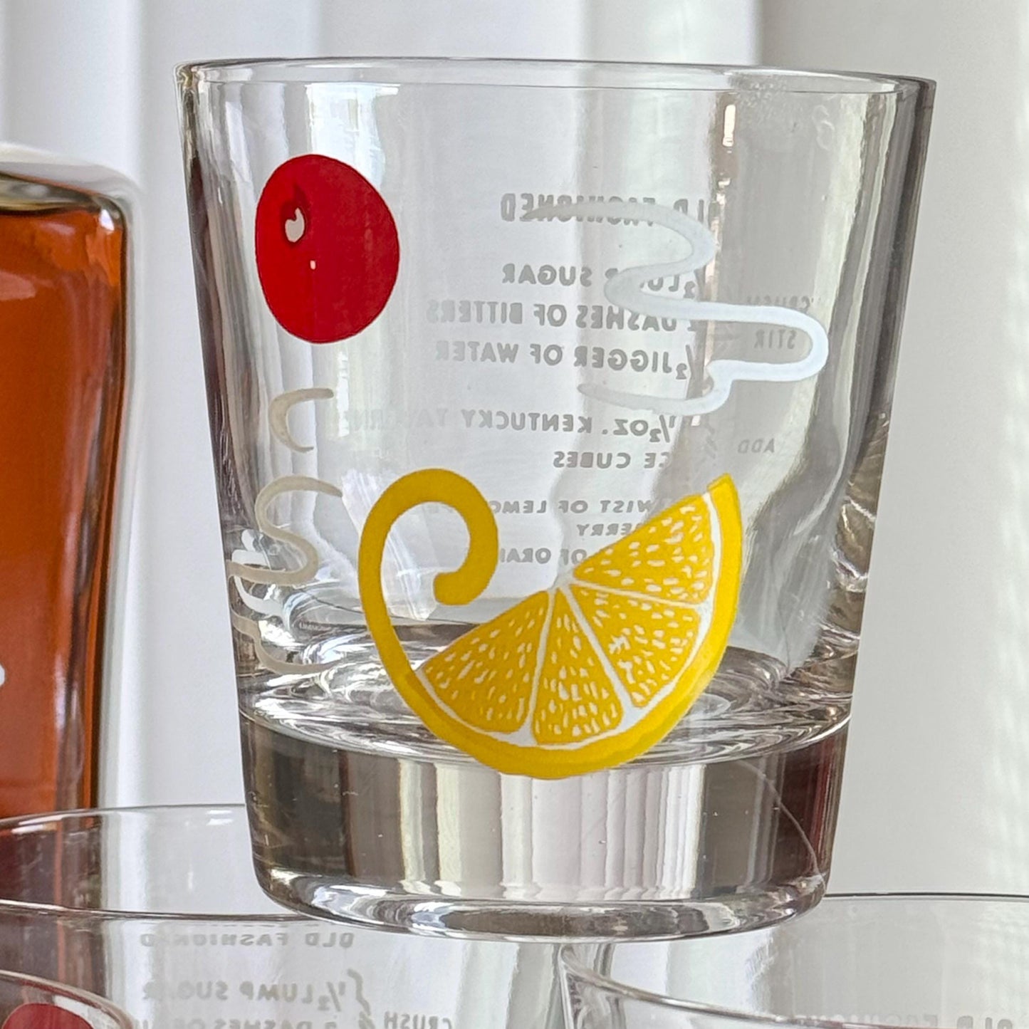 Vintage Old Fashioned Recipe Glasses - Set of 5