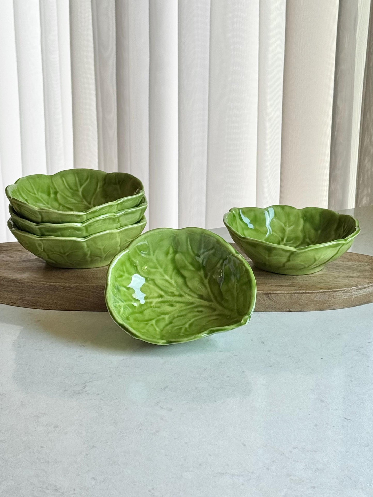 Vintage Holland Mold Cabbage Leaf Bowls - Set of 5