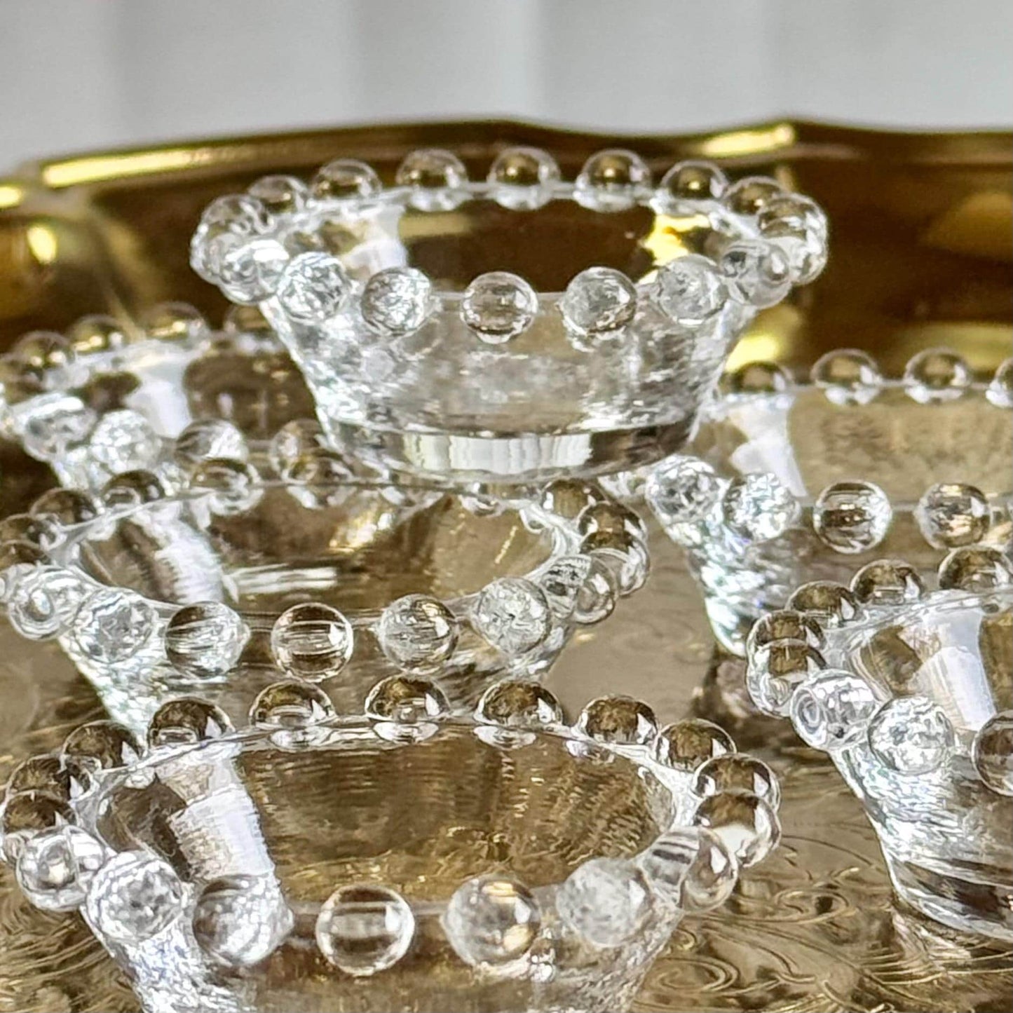 Vintage Imperial Candlewick Beaded Open Salt Dips - Set of 8