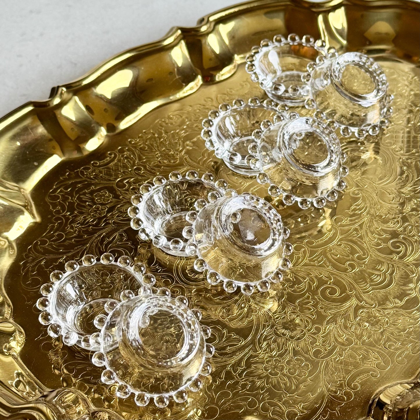Vintage Imperial Candlewick Beaded Open Salt Dips - Set of 8