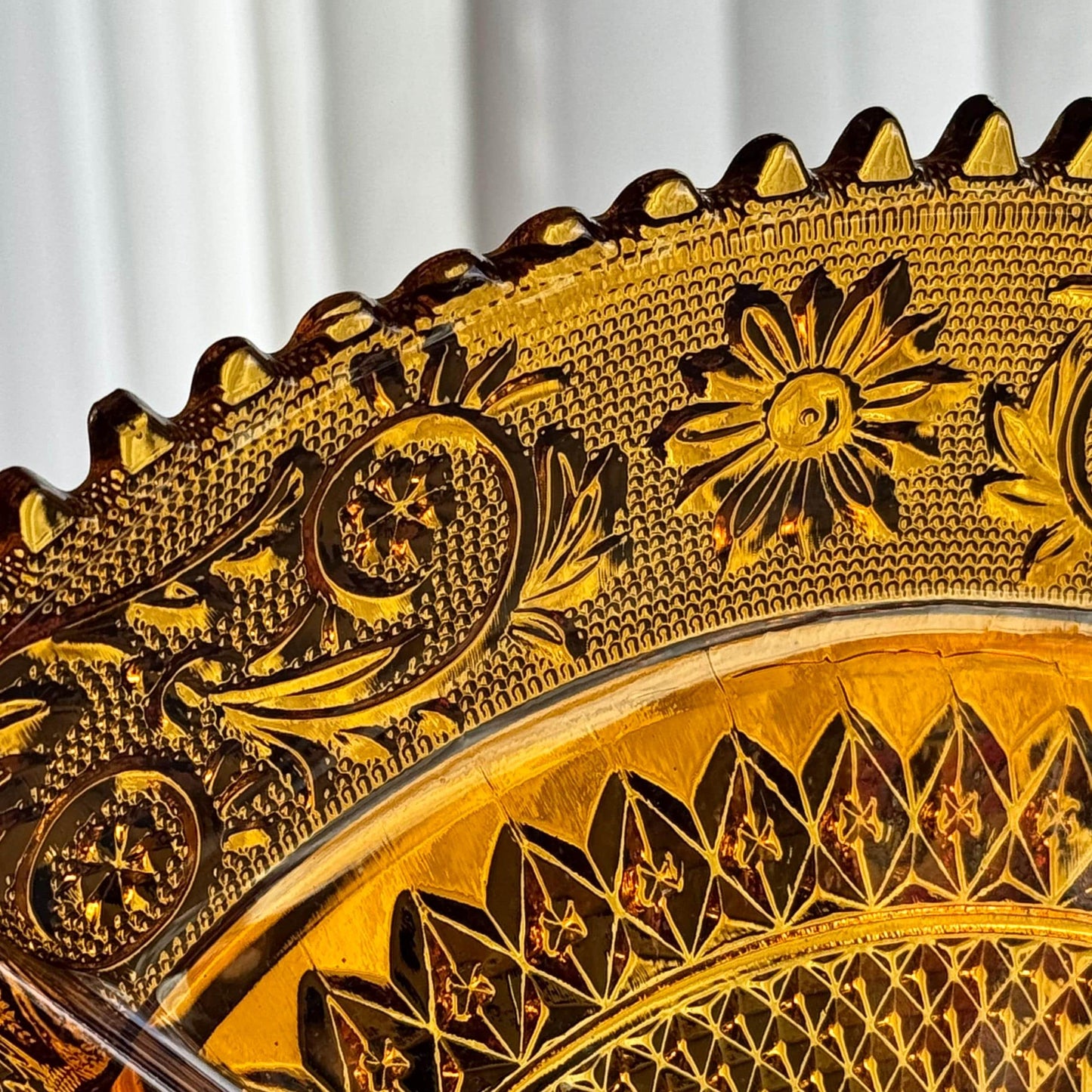 Vintage Indiana Glass Tiara Exclusive Amber Five-Part Divided Dish