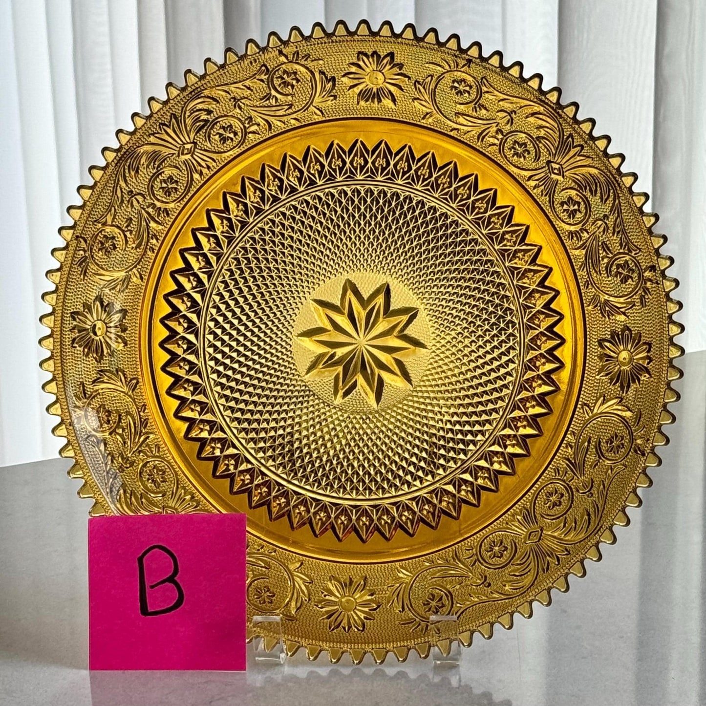 Vintage Indiana Glass Tiara Exclusive Amber Torte / Cake Plate - 3 Available