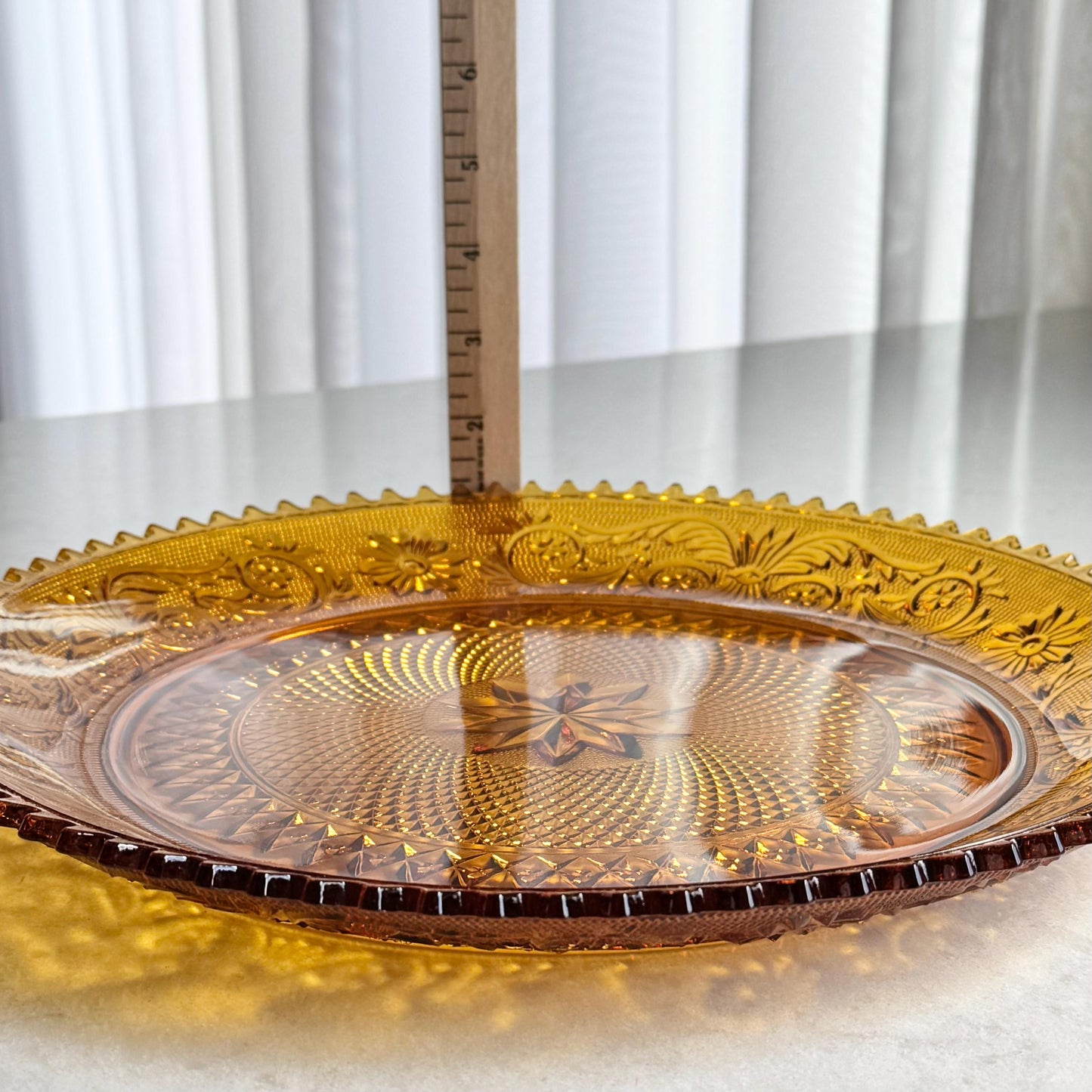 Vintage Indiana Glass Tiara Exclusive Amber Torte / Cake Plate - 3 Available