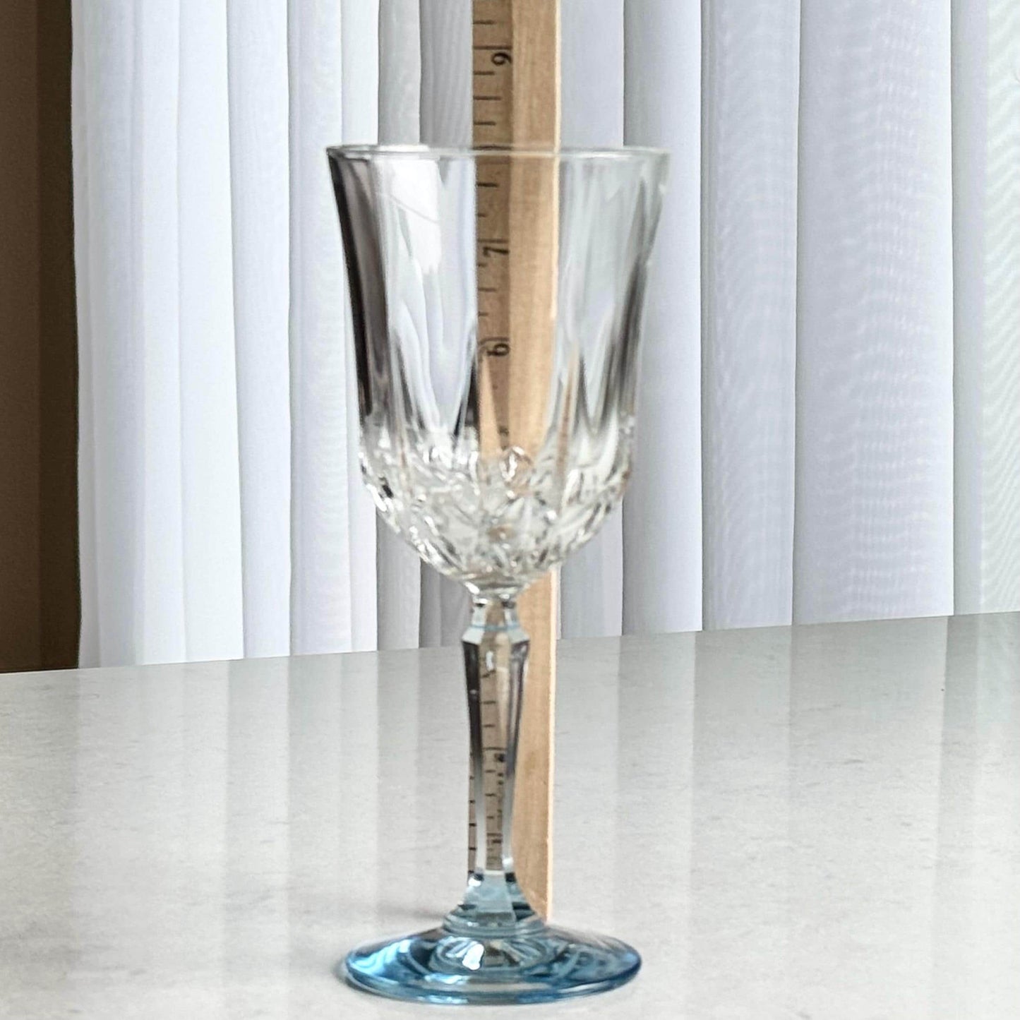 Vintage St. George American Heritage Blue Stem Glasses - Set of 6