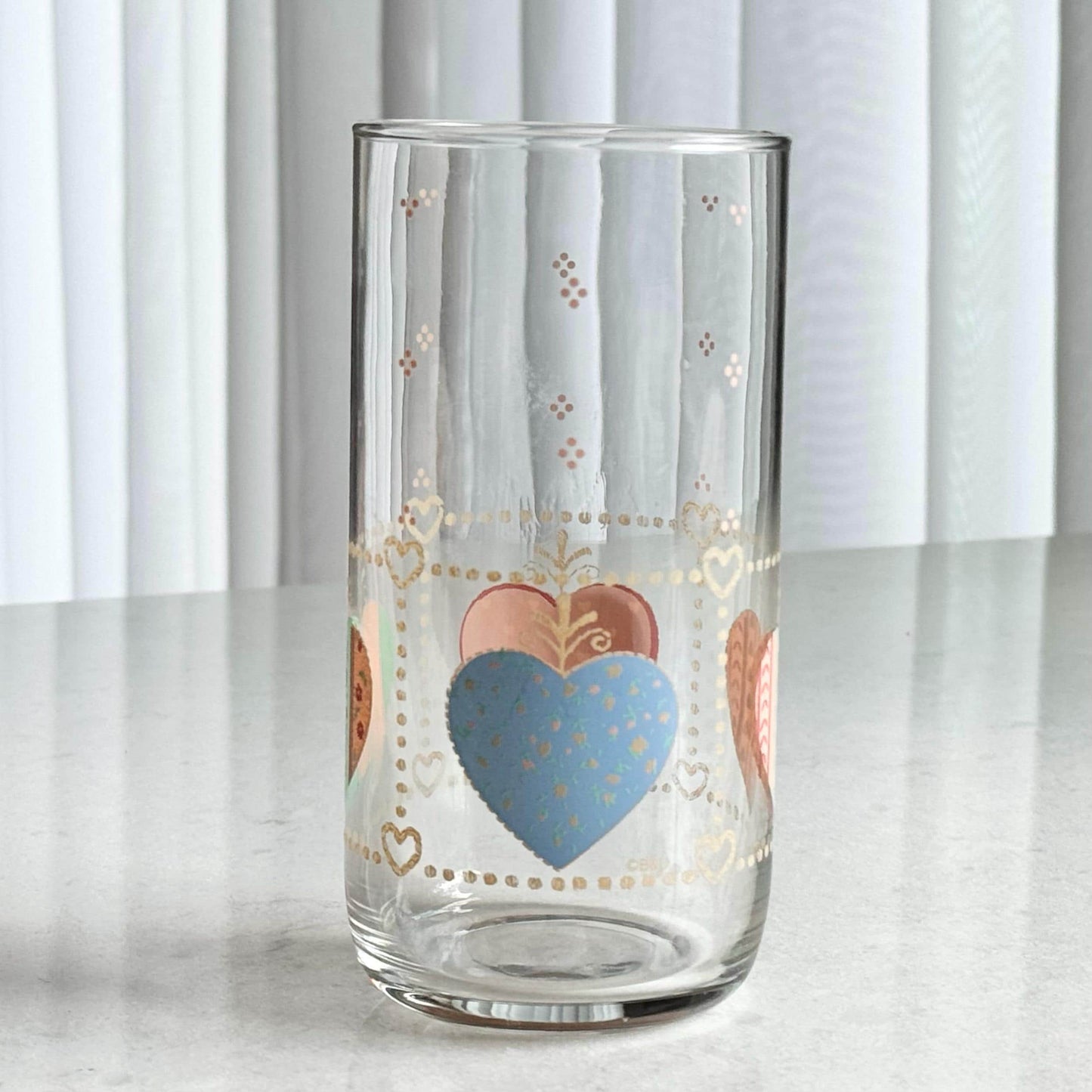 Vintage Tienshan Heartwarming 16 Ounce Tumblers - Set of 5 Glasses