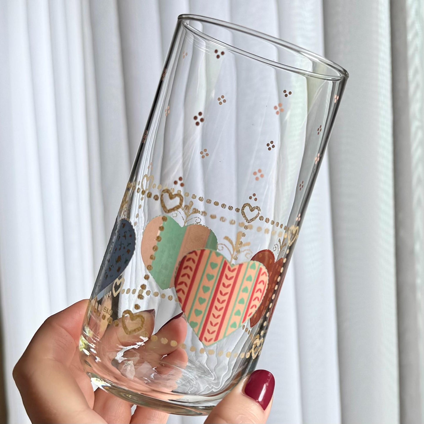 Vintage Tienshan Heartwarming 16 Ounce Tumblers - Set of 5 Glasses