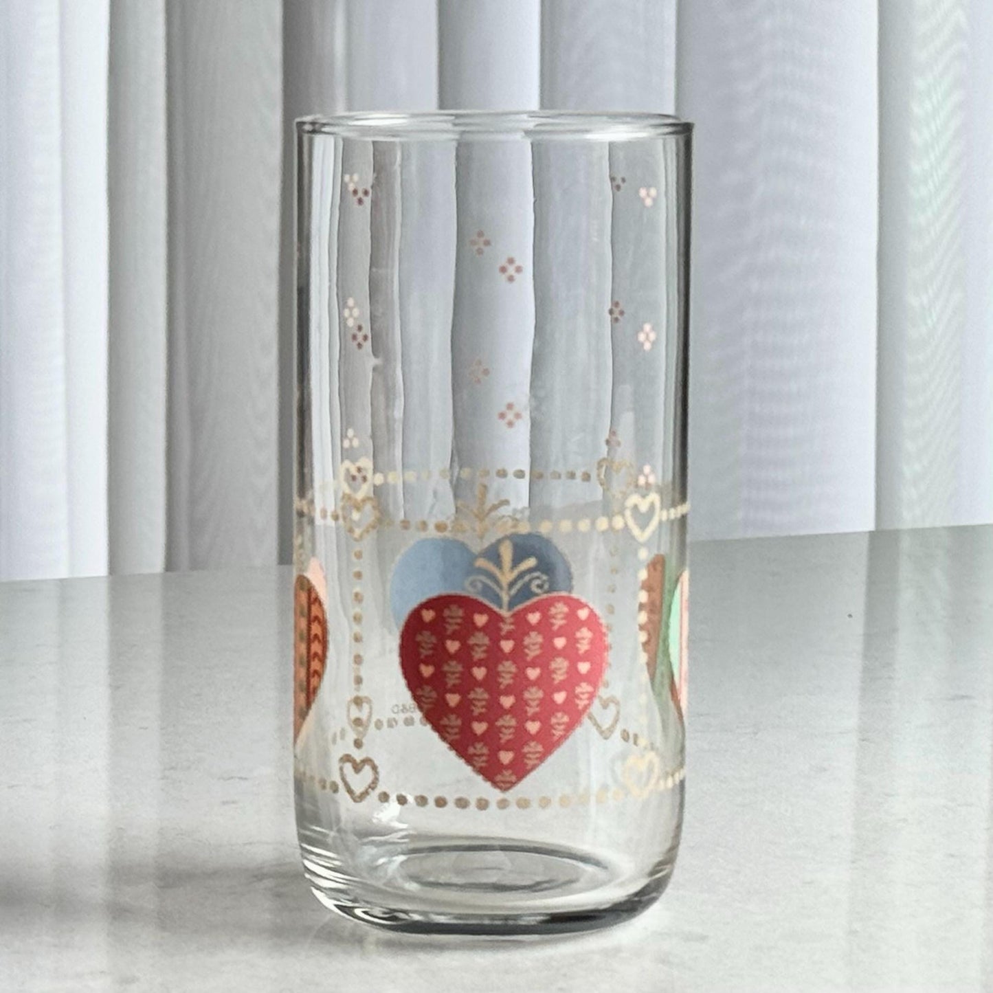 Vintage Tienshan Heartwarming 16 Ounce Tumblers - Set of 5 Glasses