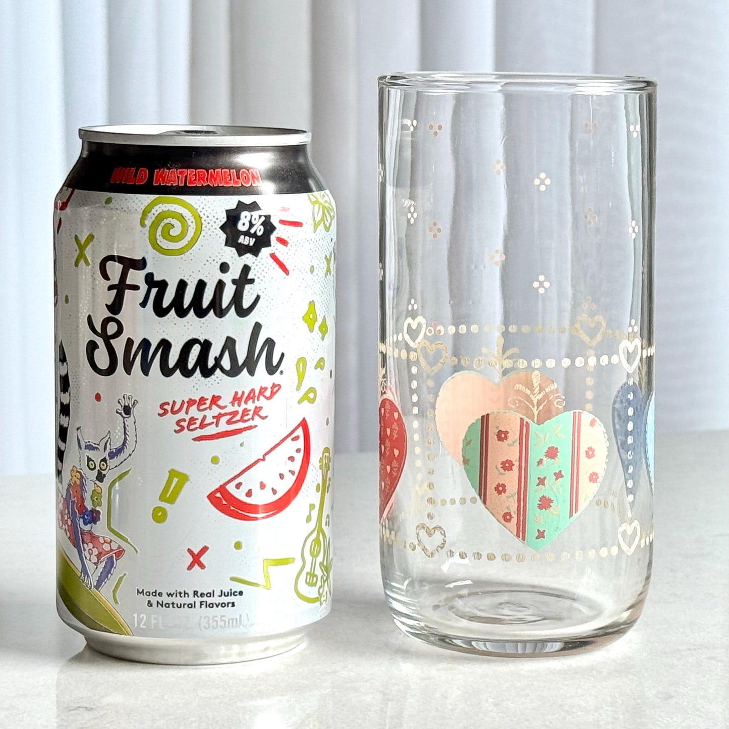 Vintage Tienshan Heartwarming 12 Ounce Tumblers - Set of 4 Glasses
