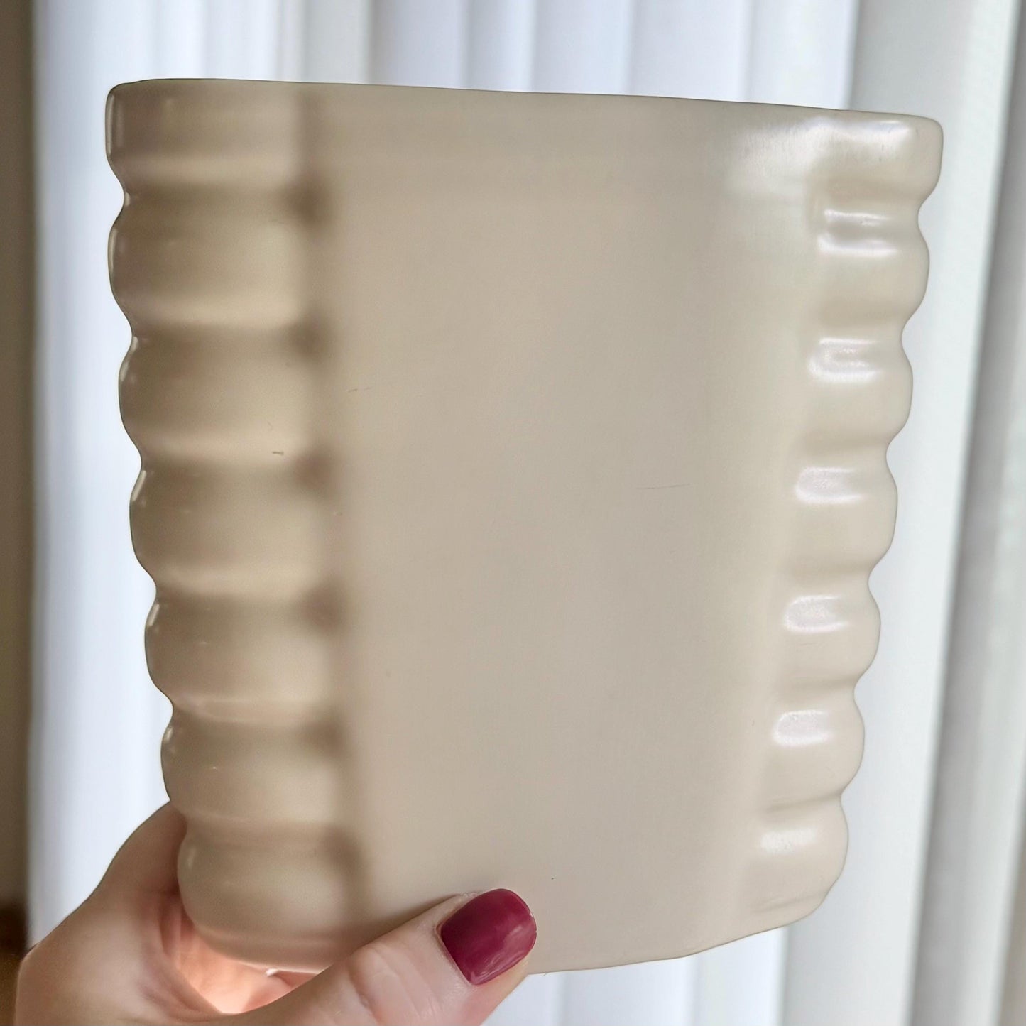 Vintage Catalina Pottery Ribbed Vase