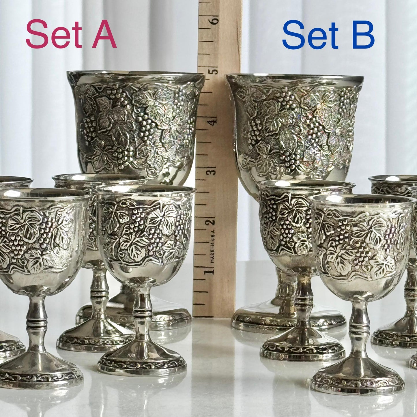 Vintage Kiddush Cups - Two 7-Piece Sets Available