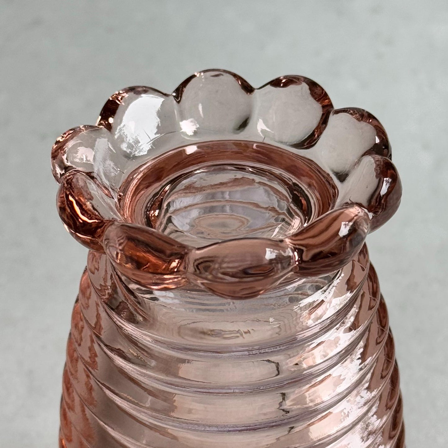 Vintage Anchor Hocking Manhattan Pink Pitcher and 6 Glasses (circa 1938 - 1943)
